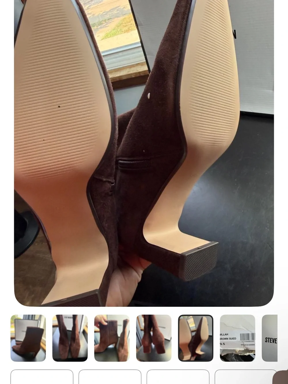 Steve Madden Dark Brown Suede Ankle Boots